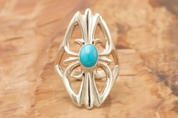 Native American Jewelry Sleeping Beauty Turquoise  Sterling Silver Ring