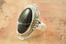 Genuine White Lightening Sterling Silver Ring