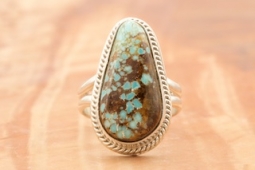 Genuine Number 8 Mine Turquoise Sterling Silver Ring