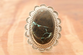 Genuine Boulder Turquoise Sterling Silver Ring