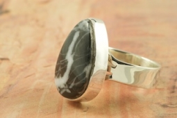 Genuine White Lightening Sterling Silver Ring