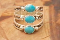 Genuine Sleeping Beauty Turquoise Sterling Silver Native American Ring
