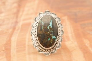 Genuine Boulder Turquoise Sterling Silver Ring