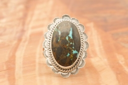 Genuine Boulder Turquoise Sterling Silver Ring
