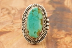 Genuine Royston Turquoise Sterling Silver Navajo Ring