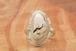 Genuine White Buffalo Turquoise Sterling Silver Ring
