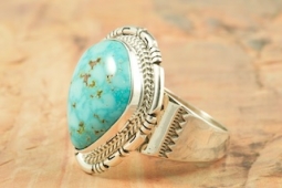 Genuine Manassa Turquoise Sterling Silver Ring