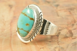 Genuine Manassa Turquoise Sterling Silver Ring