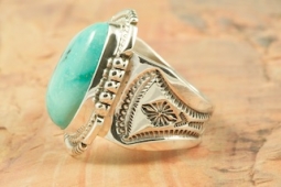 Genuine Morenci Turquoise Sterling Silver Ring