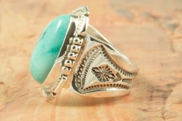 Genuine Morenci Turquoise Sterling Silver Ring