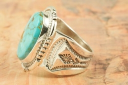 Genuine Number 8 Mine Turquoise Sterling Silver Ring