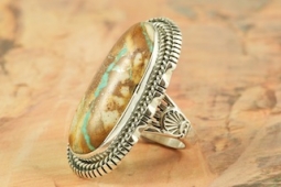 Genuine Boulder Turquoise Sterling Silver Ring
