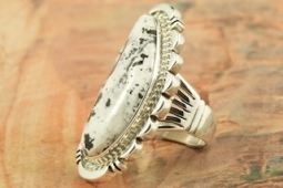 White Buffalo Turquoise Ring