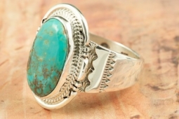 Genuine Manassa Turquoise Sterling Silver Ring