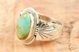 Genuine Manassa Turquoise Sterling Silver Ring