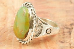 Genuine Crow Springs Turquoise Sterling Silver Ring