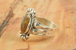 Genuine Boulder Turquoise Sterling Silver  Ring