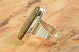 Genuine Boulder Turquoise Sterling Silver  Ring
