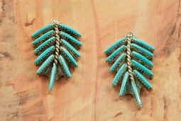 Genuine Sleeping Beauty Turquoise Sterling  Silver Zuni Post Earrings