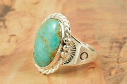 Genuine Number 8 Mine Turquoise Sterling Silver Ring