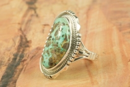 Genuine Candelaria Turquoise Sterling Silver Navajo Ring