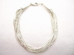 20 Strand Liquid Silver Bracelet