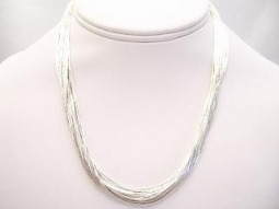 20 Strand Liquid Silver Necklace - 16 inches long.