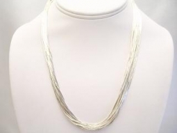 20 Strand Liquid Silver Necklace - 18 inches long.
