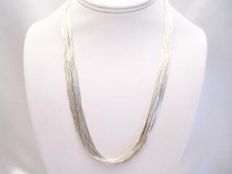 20 Strand Liquid Silver Necklace - 20 inches long.