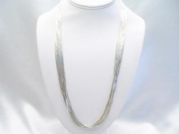 20 Strand Liquid Silver Necklace - 24 inches long.