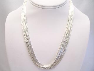 30 Strand Liquid Silver Necklace - 18 inches long.