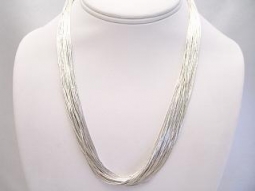 30 Strand Liquid Silver Necklace - 18 inches long.