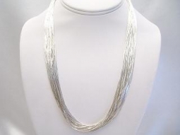 30 Strand Liquid Silver Necklace - 20 inches long.