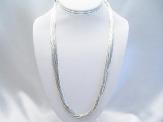 30 Strand Liquid Silver Necklace - 24 inches long.